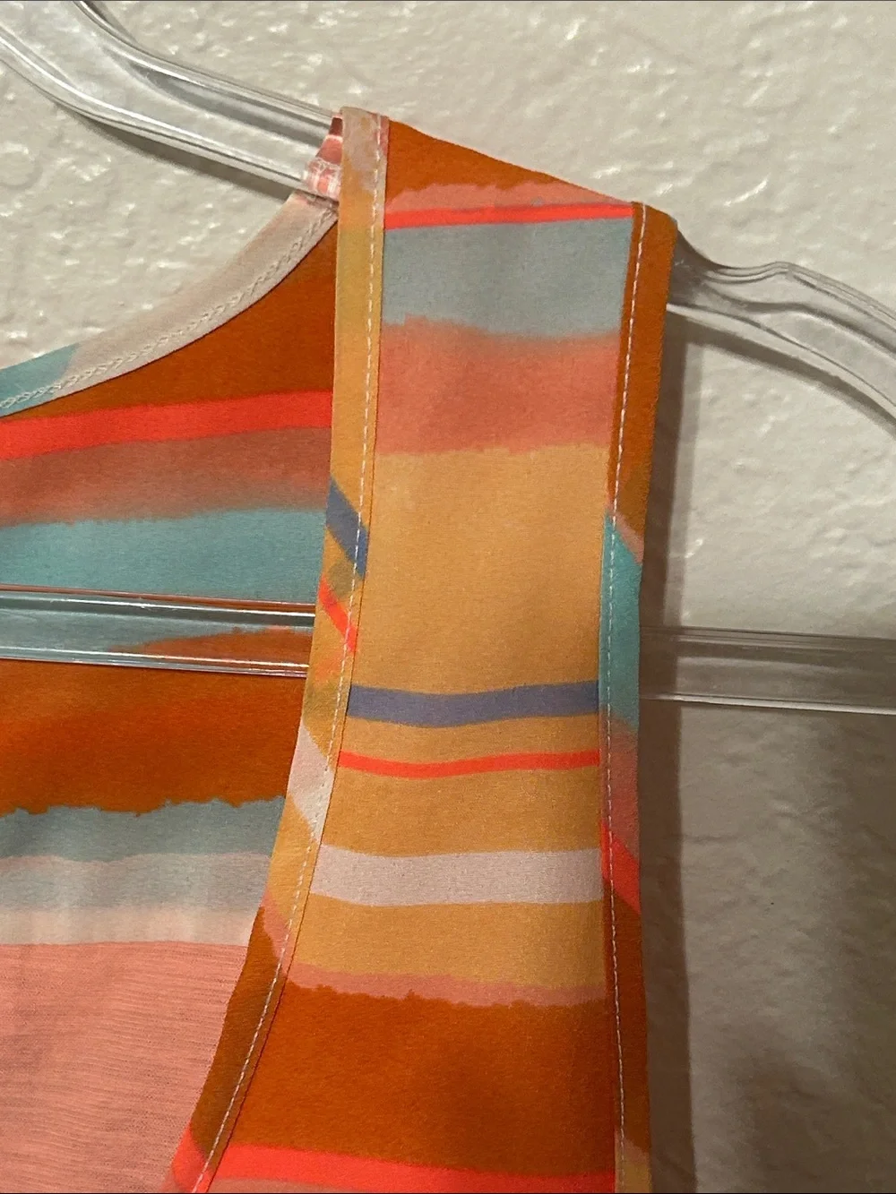 🧩Meadow Rue Anthropologie Orange Striped sleeveless Tank Top size M GUC